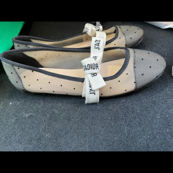(SOLD) J’ Dior Black Mesh Ballerina Flat Size 39 - Picture 2 of 7